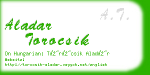 aladar torocsik business card